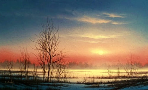 Winter Sunrise 6x10 $650 at Hunter Wolff Gallery